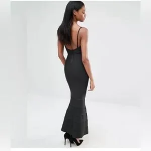 Missguided Dresses Nwt Misguided Black Bandage Mermaid Maxi